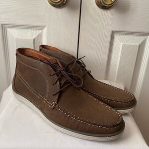LIKE NEW!Johnston & Murphy Emmett Brown Oiled Moc Toe Chukka Boots SZ 11 1/2